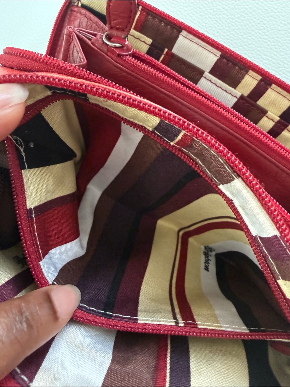 Brighton Red Leather Crossbody Bag - Picture 11 of 13